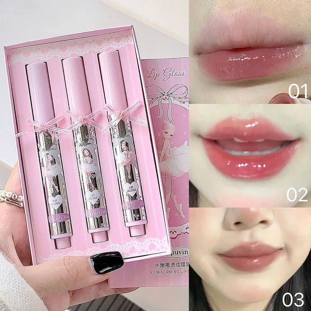 Halo-dyeing Tinted Lip Gloss Crystal Jelly Moisturizing Waterproof Mirror Water Glass Lip Gloss Transparent Color Cosmetics Gift