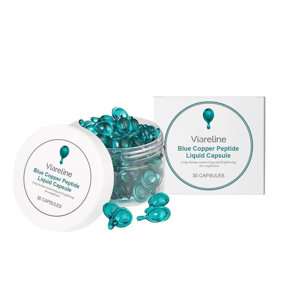 Blue Copper Peptide Face Serum Moisturizing Plumping and Radiant Skin Care Rejuvenation Repair Facial Essence