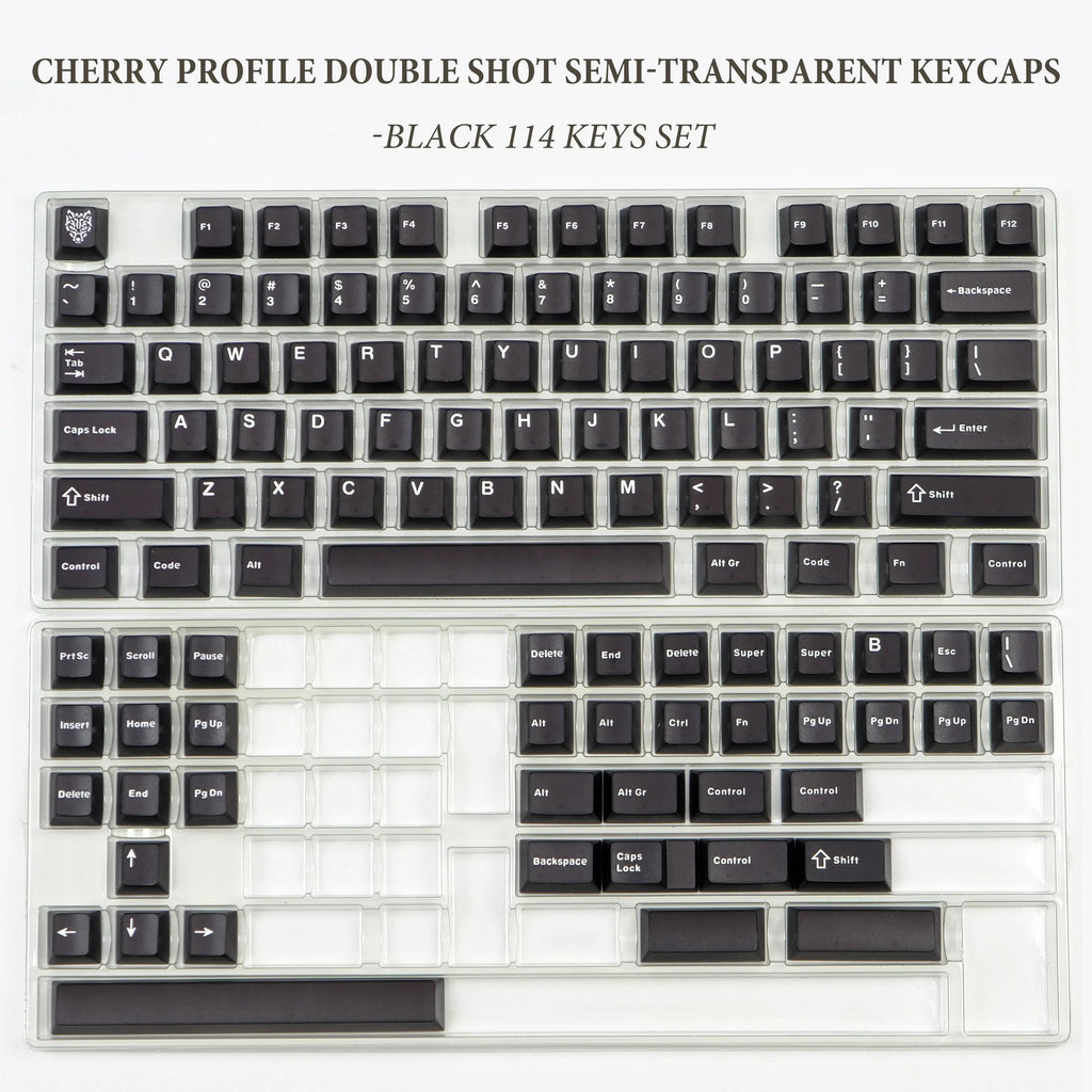 114 Keys Emerald Green Semi Transparent Keycaps Double Shot ABS Keycaps Cherry Profile for Gateron MX Switches Gamer Keyboard