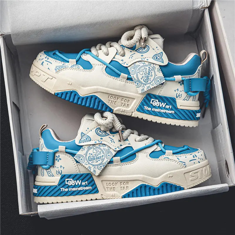 Fashion Skate Shoes Men's Sneakers Breathable Lightweight Running Outdoor Mesh Casual footwears Male Lace Up Vulcanized Flats
