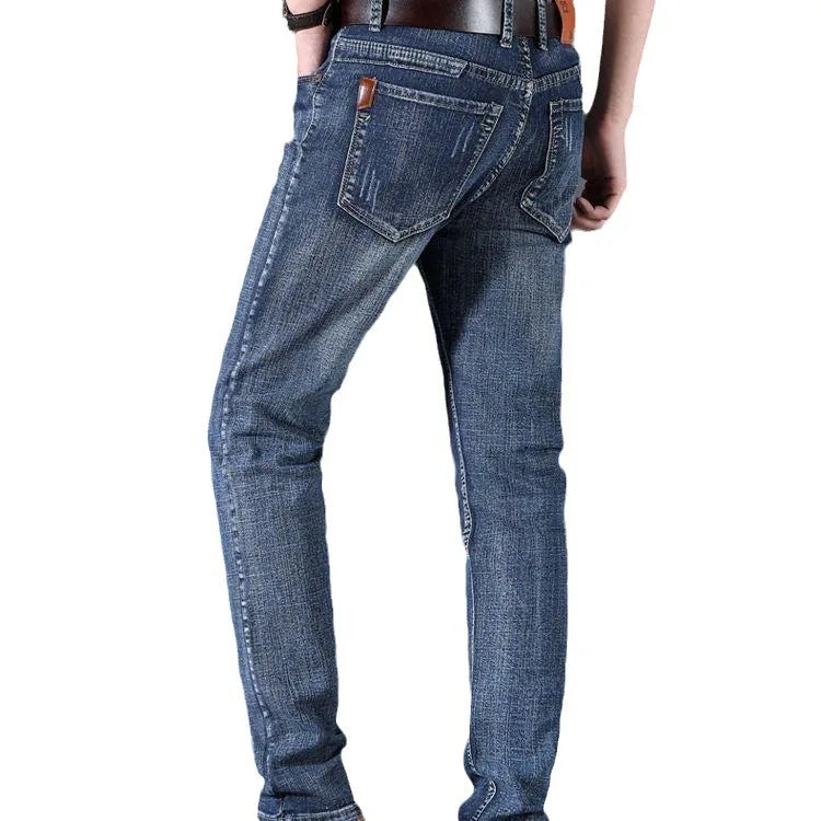 2026 New Business Men's Jeans Casual Comfortable Straight Stretch Fashion Classic Premium Blue Black Denim Pants Large Pants