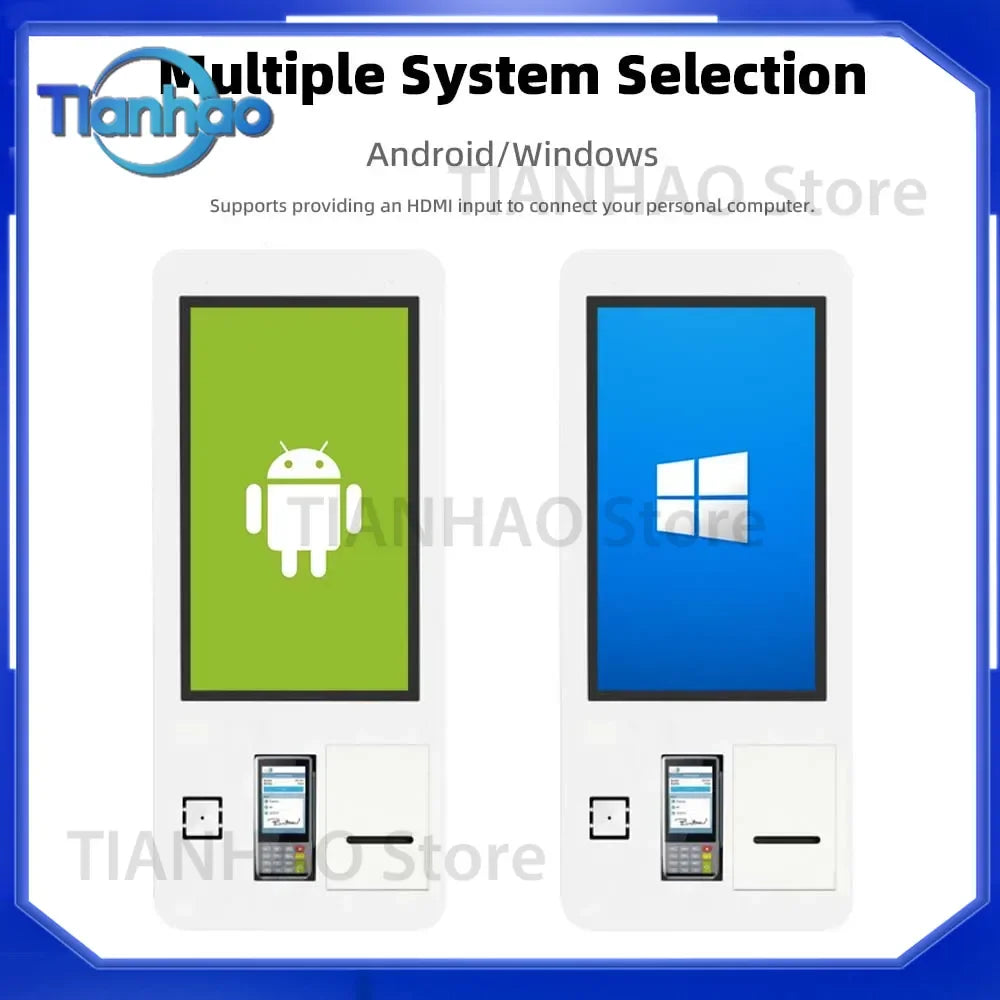 32 Inch Wall Mount Order Kiosk for Fast Food Smart Terminal POS Cash Self Service Kiosk for Ordering Machine
