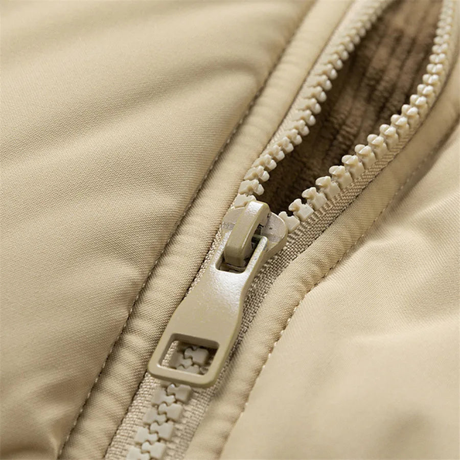 2027 New Patchwork Men Jackets Cotton Padded Corduroy Winter Warm Coat Men's Hooded Windproof Thick Outerwear Mens Clothes