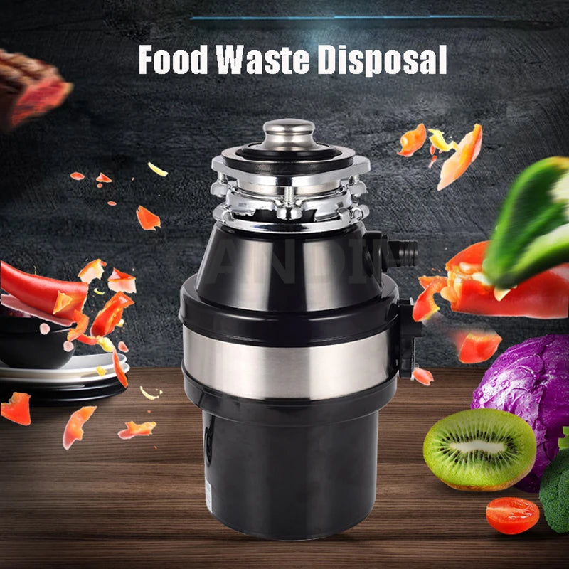 220V Household Food Waste Disposers Residue Crusher Sewer Rubbish Disposal Processor Kitchen Sink Appliance