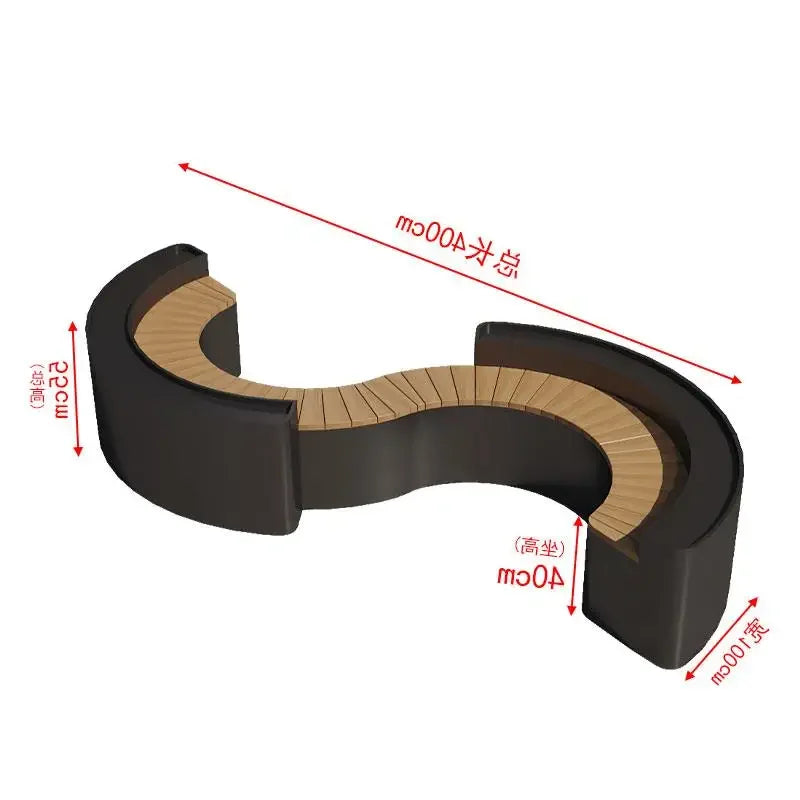 outdoor flower box card seat combination special-shaped stainless steel planting box fence partition restaurant milk