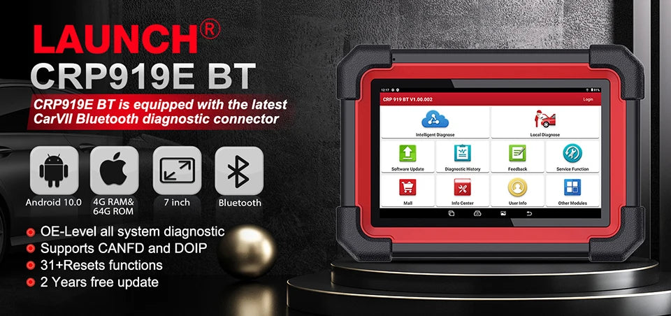 [Lifetime Free Update] 2026 LAUNCH X431 CRP123E V3.0 Car Diagnostic Tools ABS SRS AT ENG OBD2 Scanner Full OBD2 Functions