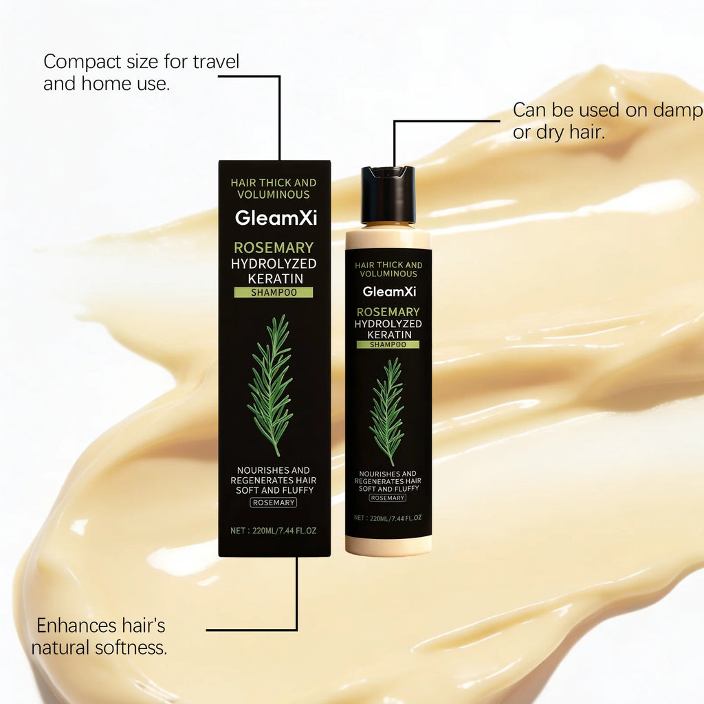 Rosemary Keratin Volumizing Shampoo - Daily Gentle Smoothing, Cleanses Scalp, Nourishes Hair
