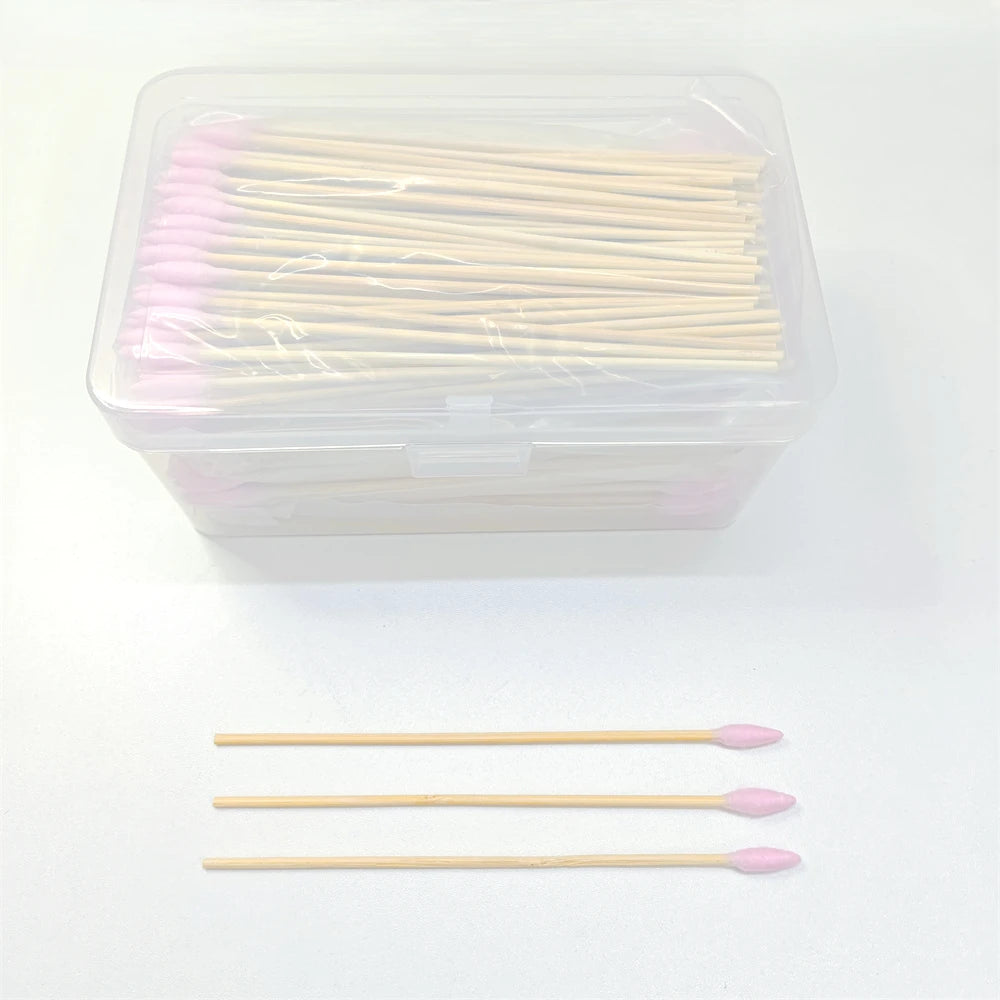 100/300Pcs 6 Inch Long Cotton Swabs with Wooden Handles, Cotton Tipped Applicator for Cleaning, Cotton Sticks Oil Makeup