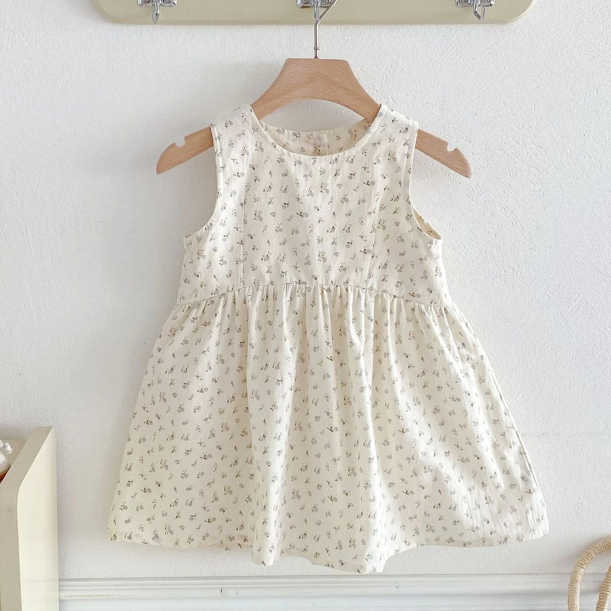 2025 Kids Clothes Summer Solid Dress Baby Girls Cotton Clothes Sleeveless Floral Dresses Children'S Vestidos Casual Clothing