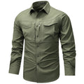 Spring Autumn Men Long Sleeved Shirt Men Tactical Work Shirts Tops Outdoor Multi-pocket Quick Drying Hiking Fishing Cargo Shirts