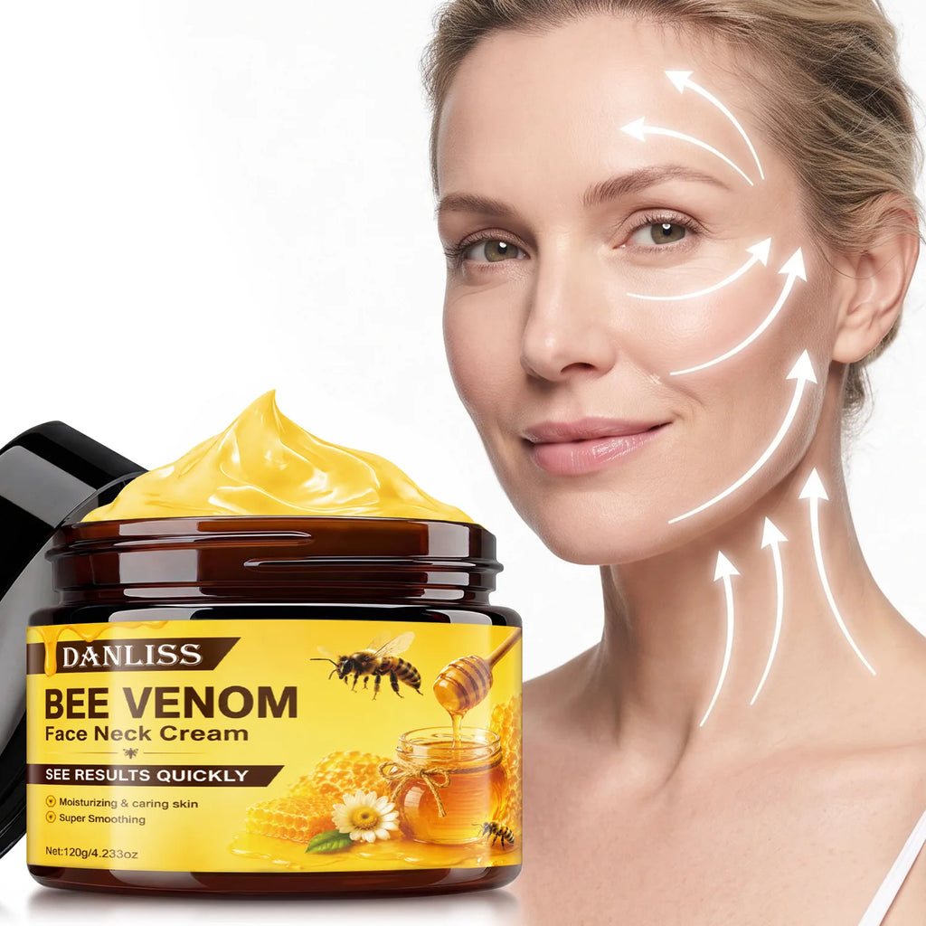 Bee Venom Face & Neck Cream with Hyaluronic Acid – Lifting, Smoothing & Hydrating Moisturizer for Visible Contour Improvement.