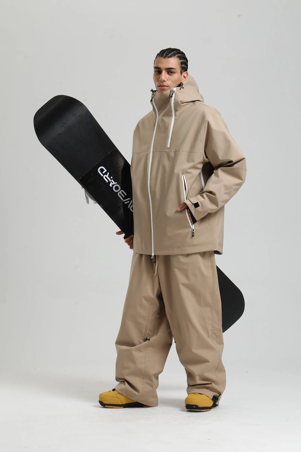 Gsou Snow 2025 Unisex Color-Block Ski Suit Loose Fit Snowboard Waterproof Windproof Breathable Professional Winter Outdoor Wear