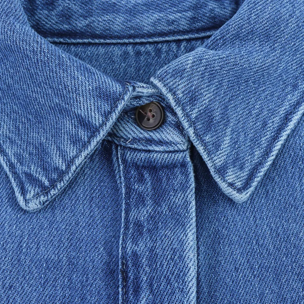 HH Women Summer New Fashion Thin Single-breasted Loose Folds Denim Shirt+High Waist Zipper Pocket Wide-leg Casual Pants Suit
