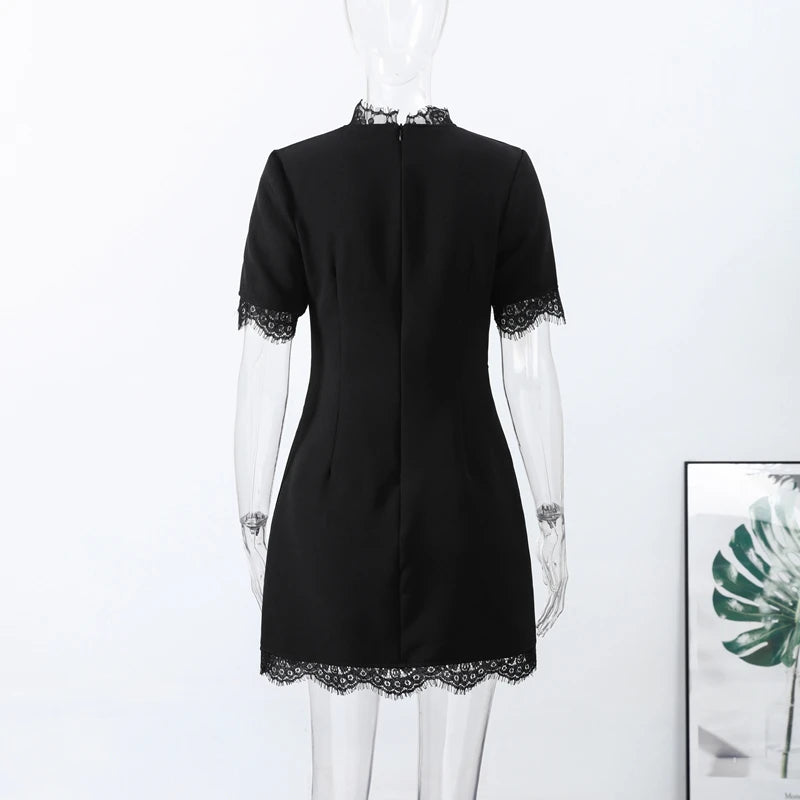 Fashion Lace Up Polka Dot Mini Dress Women Square Collar Short Sleeve Satin Party Dresses2026 Summer Lady Elegant Beach Robe New