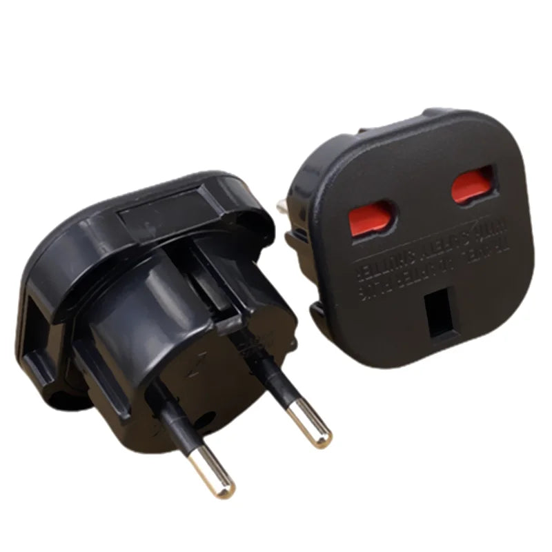1pcs EU Eletrical Socket UK To EU Travel Plug Adapter Electrical Plug Converter Outlet British UK AC Power Cable Charger Socket