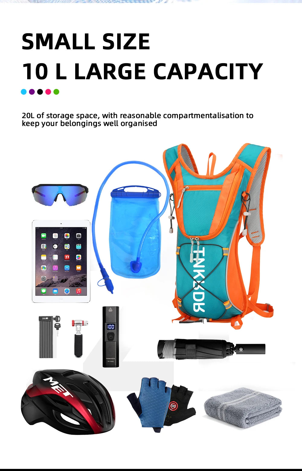 ThinkRider 12L Lightweight Hydration Backpack, Running Backpack with 1L Water Bladder, Hydro Water Daypack for Cycling Hiking