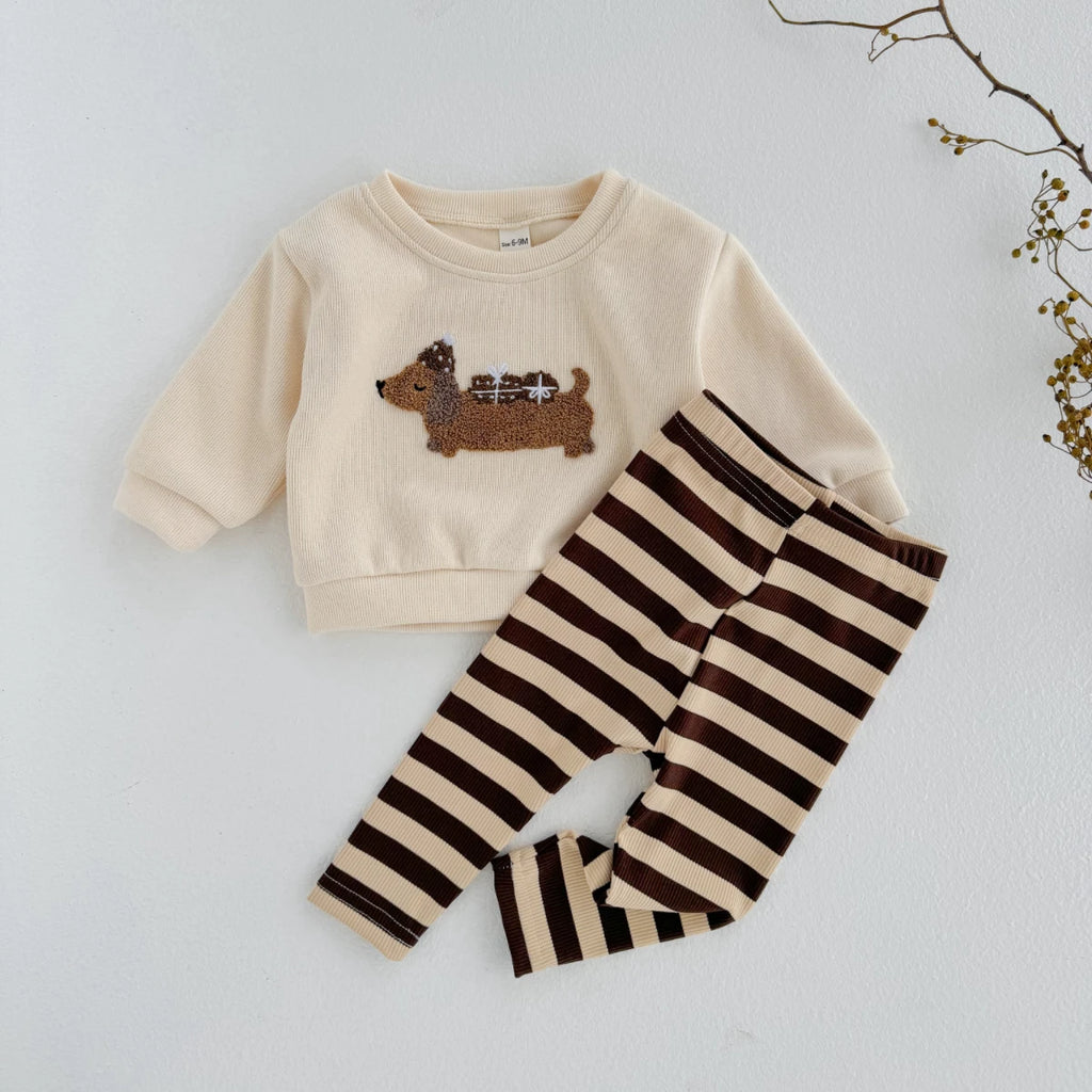 New Baby Boys Girls 2Pcs Long Sleeve Tracksuit Cartoon Puppy Top Pants Children Clothing Toddler Outfit Suit Newborn Clothes