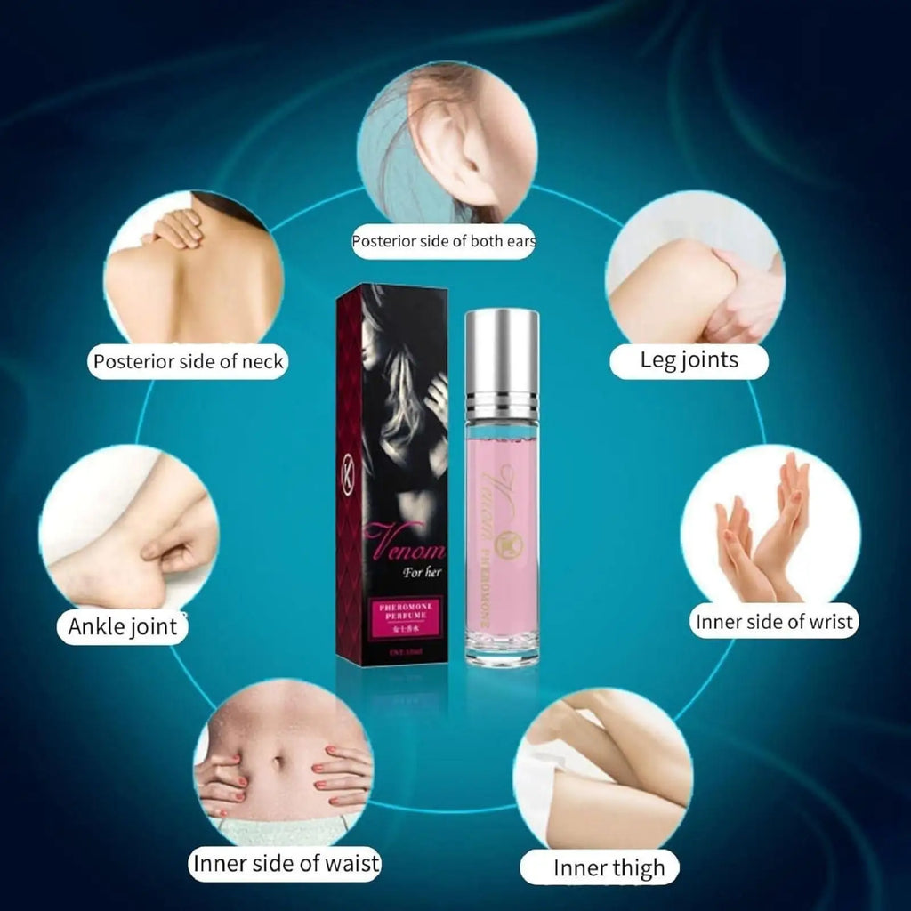 Roll-On Pheromone Perfume - Exohormone Parfum Fruity Floral Scent, Long-Lasting Fragrance, Alcohol-Free, Essential for Dates
