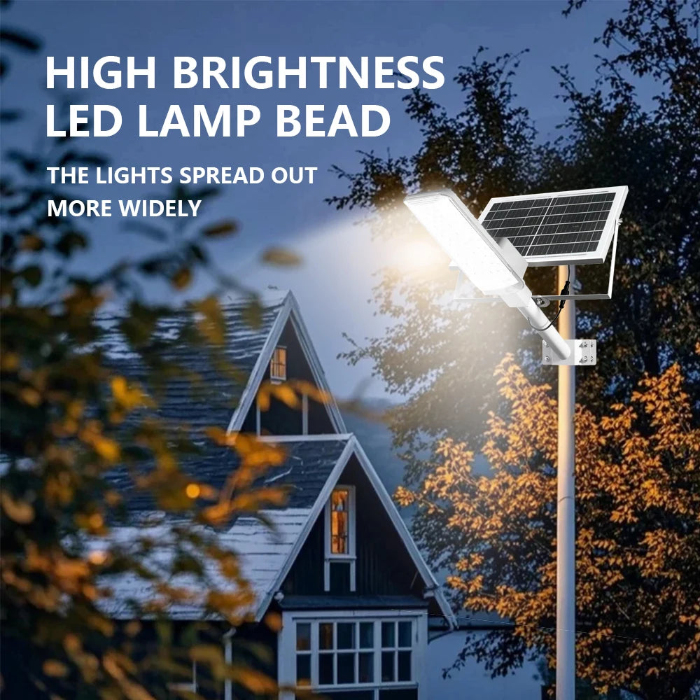 IP68 Waterproof Outdoor Solar Street Lamp, with a Brightness of 8000LM and a 320° Wide-Angle Illumination Range