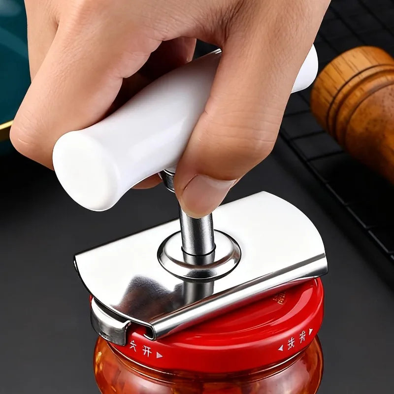 Portable Jar Lids Opener with Adjustable Handle Stainless Steel Easy Open Bottle Opener Glass Can Manual Openers Kitchen Gadgets