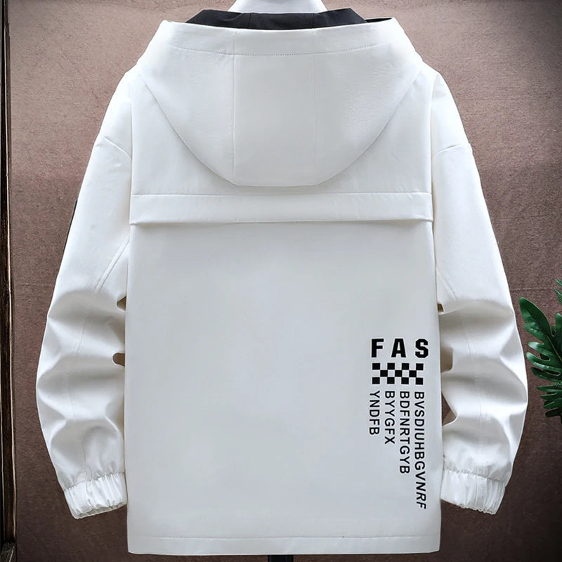Fashion 2026 Spring Autumn Men's Casual Hooded Jackets Outdoor Zipper Windbreaker Coats Streetwear Plus Size M-4XL Tops Clothing