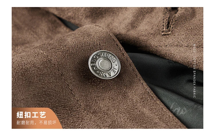 Spring and Autumn Men's Fashion Casual Slim-fit British Style Outdoor Sports Cargo Retro Suede Coat Youth All-match Cargo Jacket