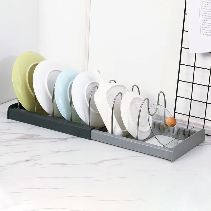 Adjustable Expandable Kitchen Drawer Organizer for Pots, Pans, Lids and Baking Trays