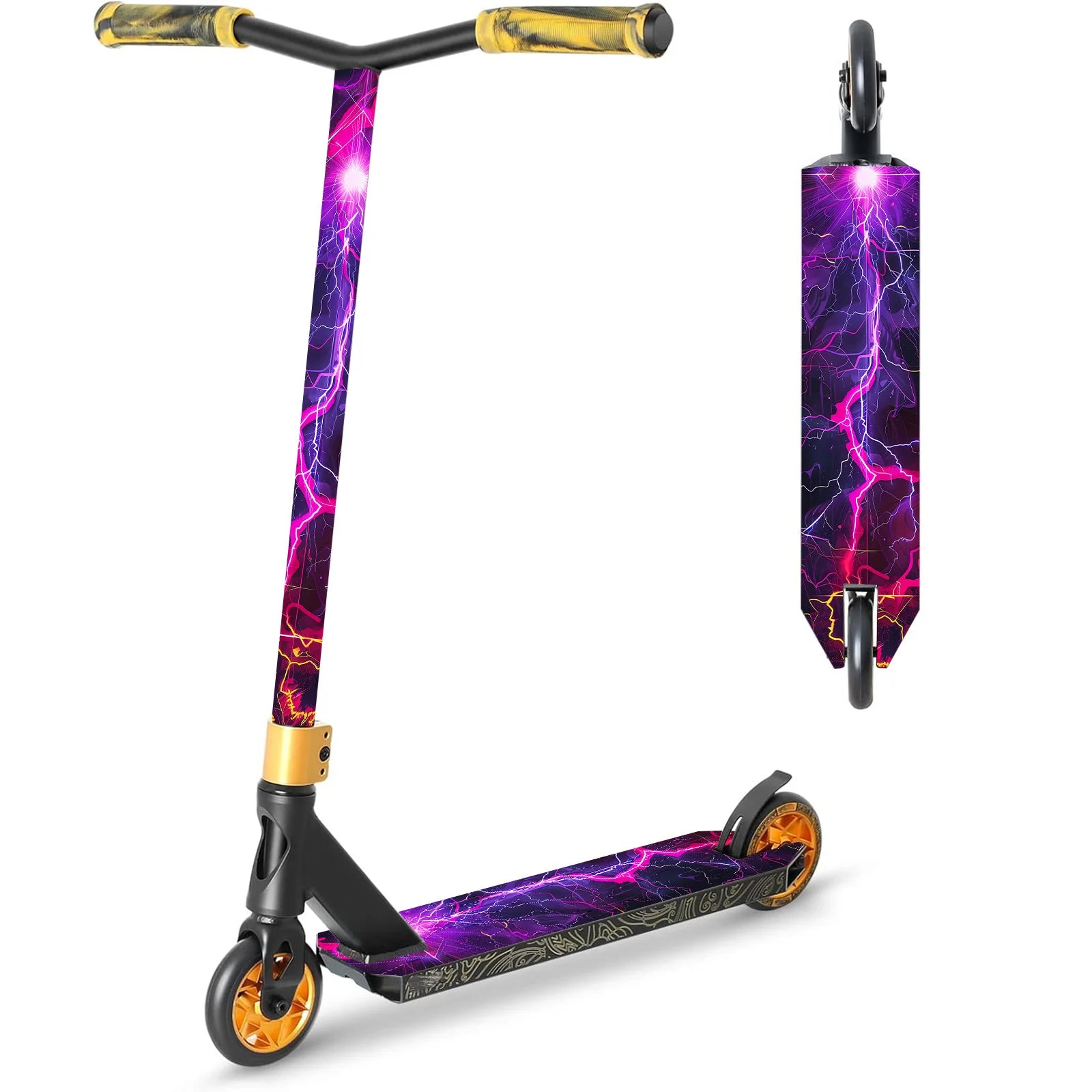 Colorful lightning, trendy scooter stickers, skateboard stickers, scooter floor mat stickers, personalized cool skateboard