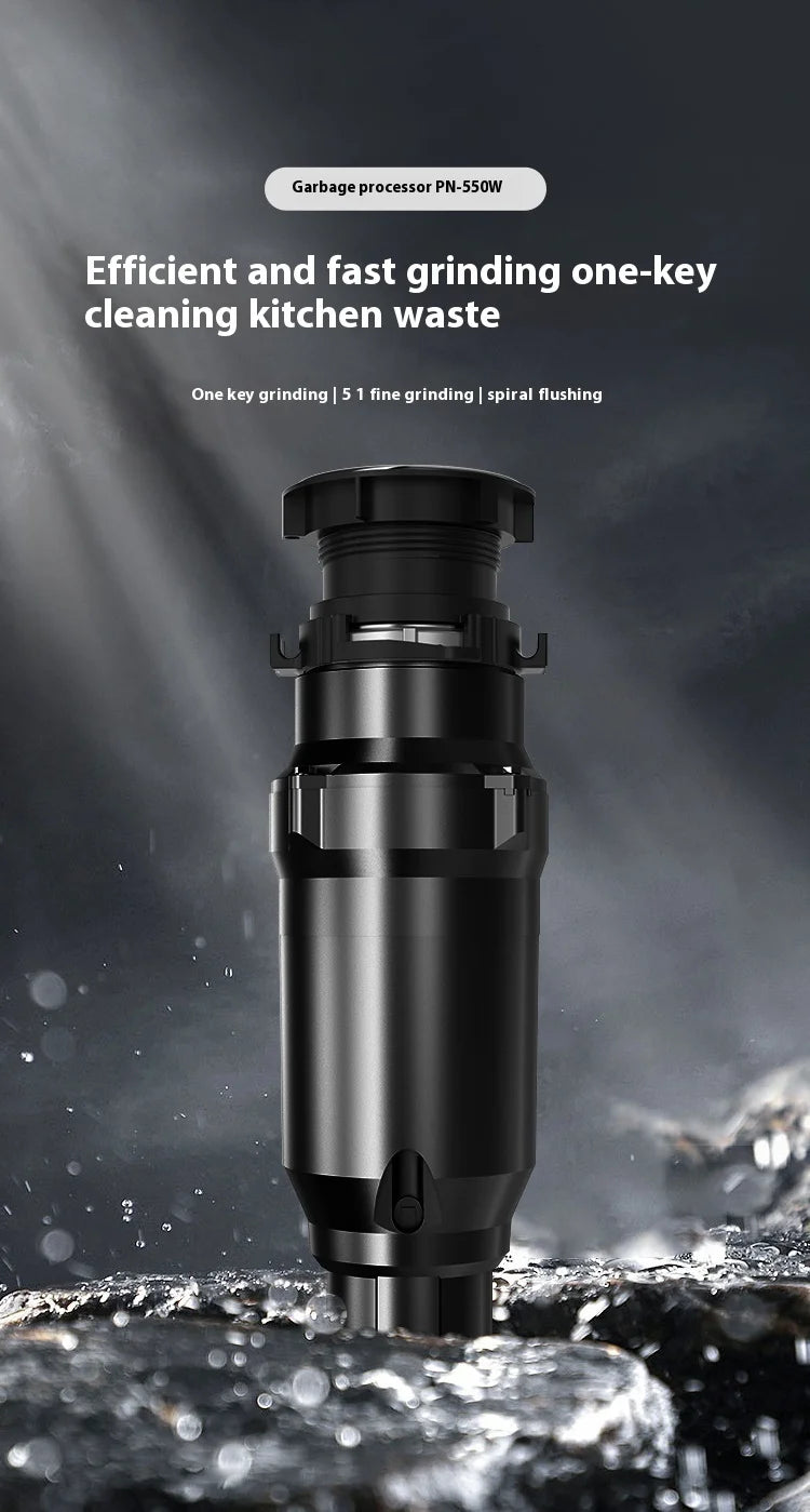 High Efficiency Stainless Steel Kitchen Garbage Disposal Quiet Efficient with Anti-Blocking Design Electric Power Source