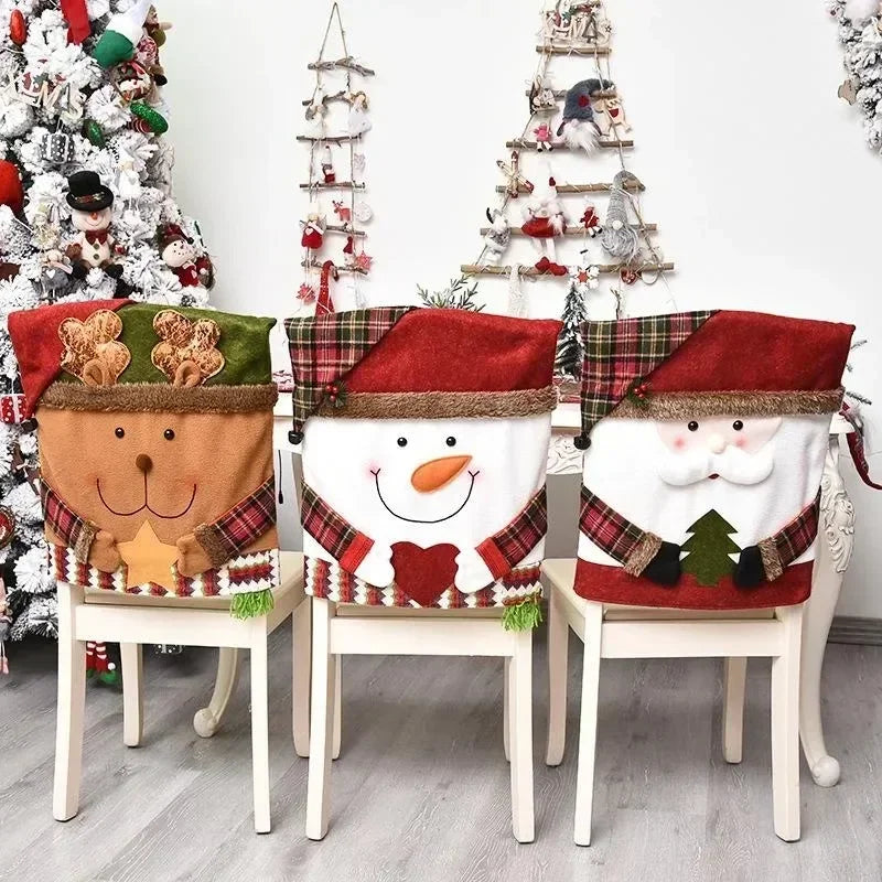 Christmas Chair Decoration Set Home Christmas Decoration Cartoon Chair Set Christmas Decoration Supplies christmas chair cover