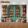 Mocsicka Easter Photography Backdrop Spring Birthday Party Backgrounds Flowers Store Egg Rabbit Decors Photo Studio Props Banner