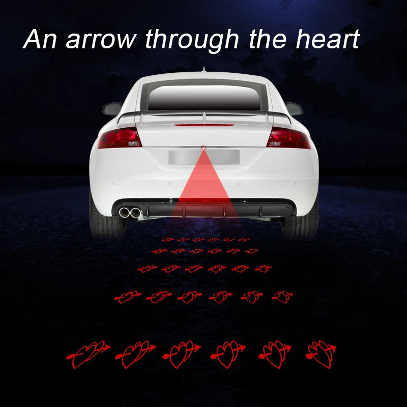 led projector Car laser Fog Light Motorcycle Anti Collision Rear-end Laser Tail Lights Brake Light Universal Decorative Lamp