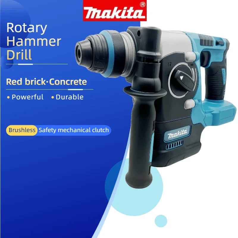 Makita Electric Cordless Brushless Hammer Drill Rechargeable Rotary Hammer Drilling and Chiseling High torque power Tool