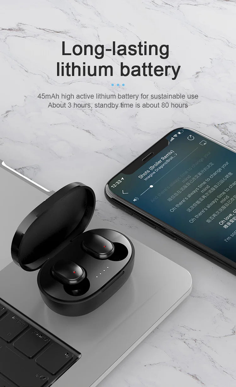 A6S TWS Wireless Bluetooth 5.1 Earbuds LED Digital Display Touch Control Earphone Mic Waterproof Sport Headset For Xiaomi Huawei