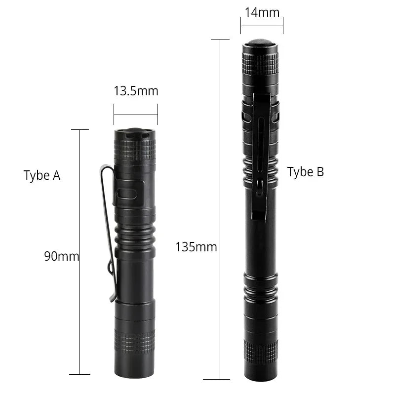 Portable Mini LED Flashlight Use AAA Battery Small Pen Light medical examination Ultra Brigh Outdoor Emergency Handheld Torch