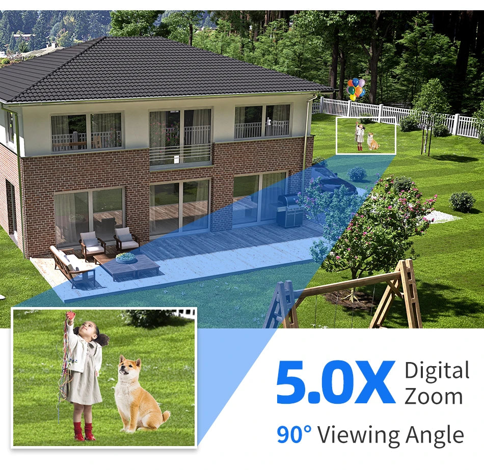 Hiseeu 2MP PTZ Wifi Smart Camera 5x Digital Zoom Human Detect Auto Tracking Wireless CCTV Video Surveillance IP Camera