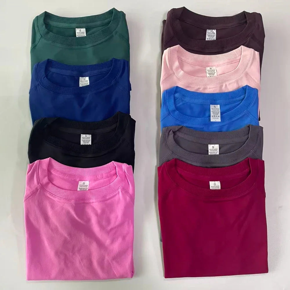 2 Piece Gym Set Women Outfit Longline Short Sleeve Gym Crop Top High Waist Workout Shorts Sports Suit Fitness Clothes Yoga Set