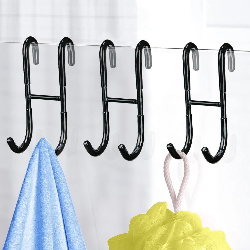 Stainless Steel Over Glass Door Shower Door Back Shower Towel Rack S-Shape Bathroom Bathrobe Hanger Holder Hooks