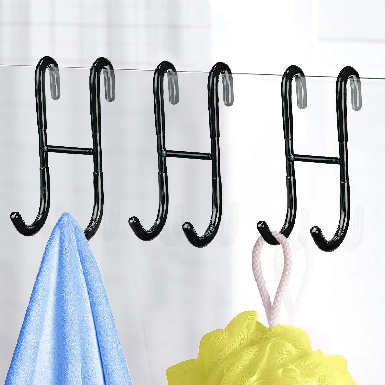 Stainless Steel Over Glass Door Shower Door Back Shower Towel Rack S-Shape Bathroom Bathrobe Hanger Holder Hooks