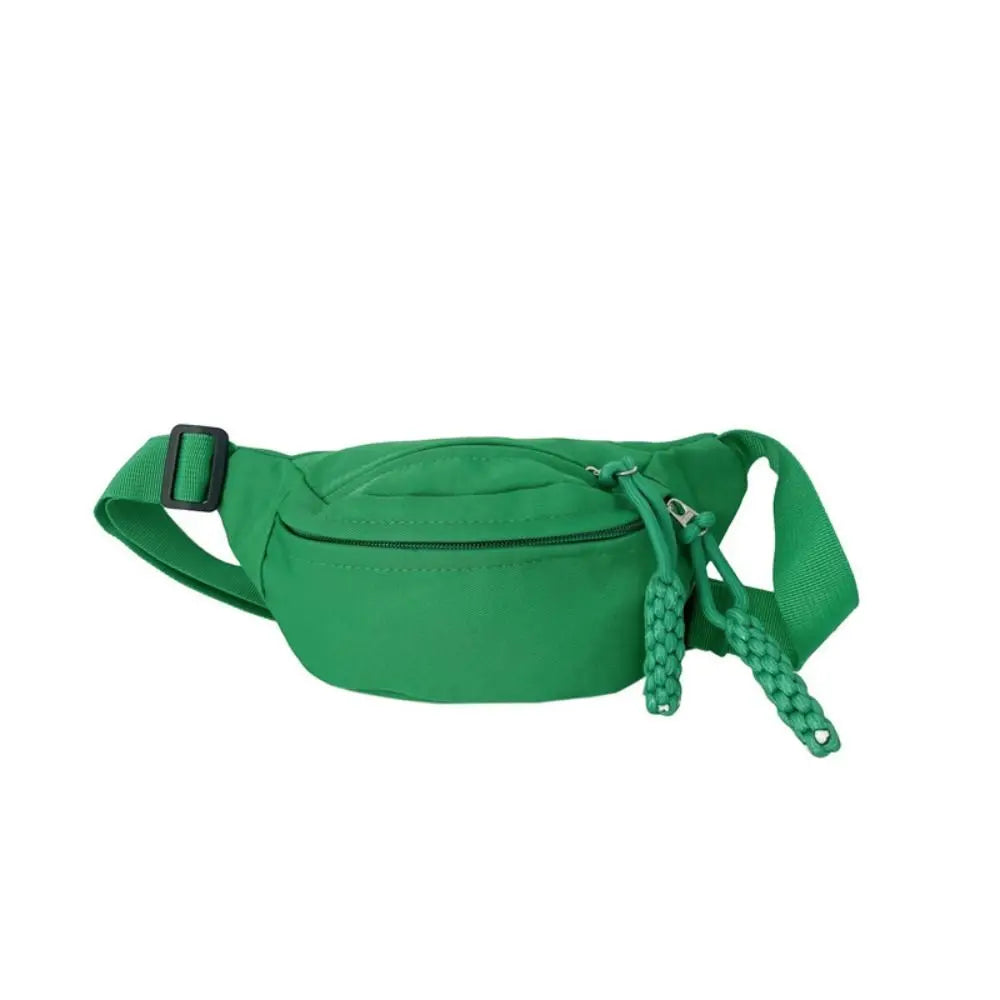 Fashion Canvas Children Bag Solid Color Large Capacity Crossbody Bag Zipper Water Proof Shoulder Bag