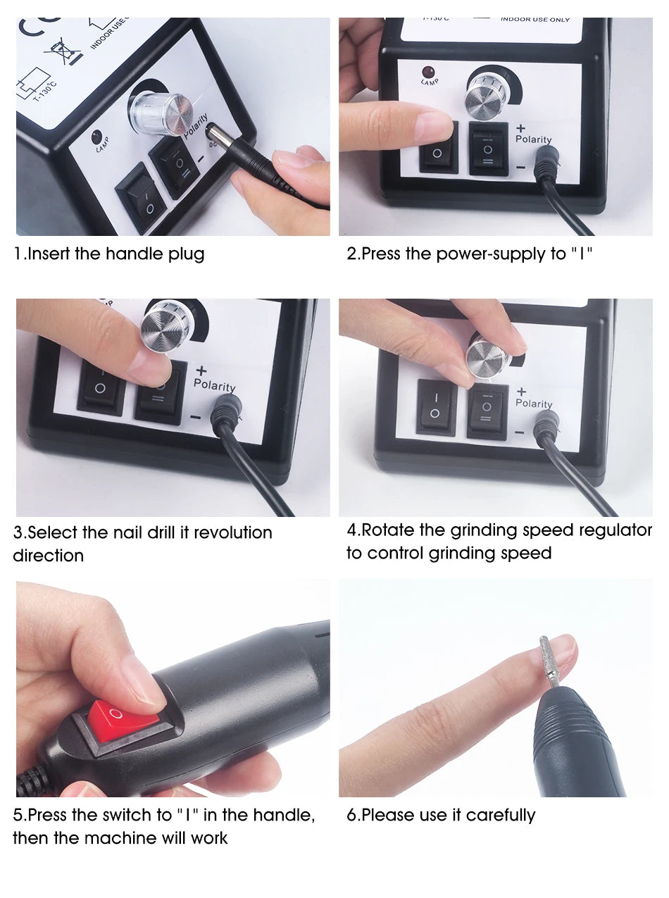 20000RPM Professional Nail Drill Machine Set Nail Files Drill Bits Gel Polish Remover Tools Low Noise Cutters Nail File Kit
