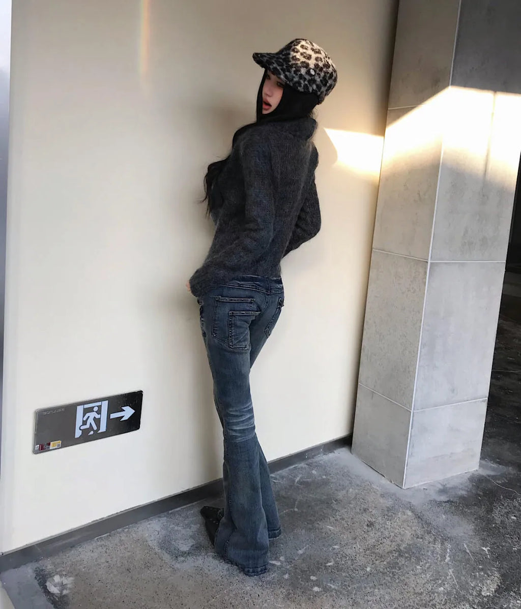 Tonngirls 2000s Japanese Jeans Pants Women Low Waist Denim Pant Streetwear American Retro Y2k Trousers Jeans Slim E-girls Jeans