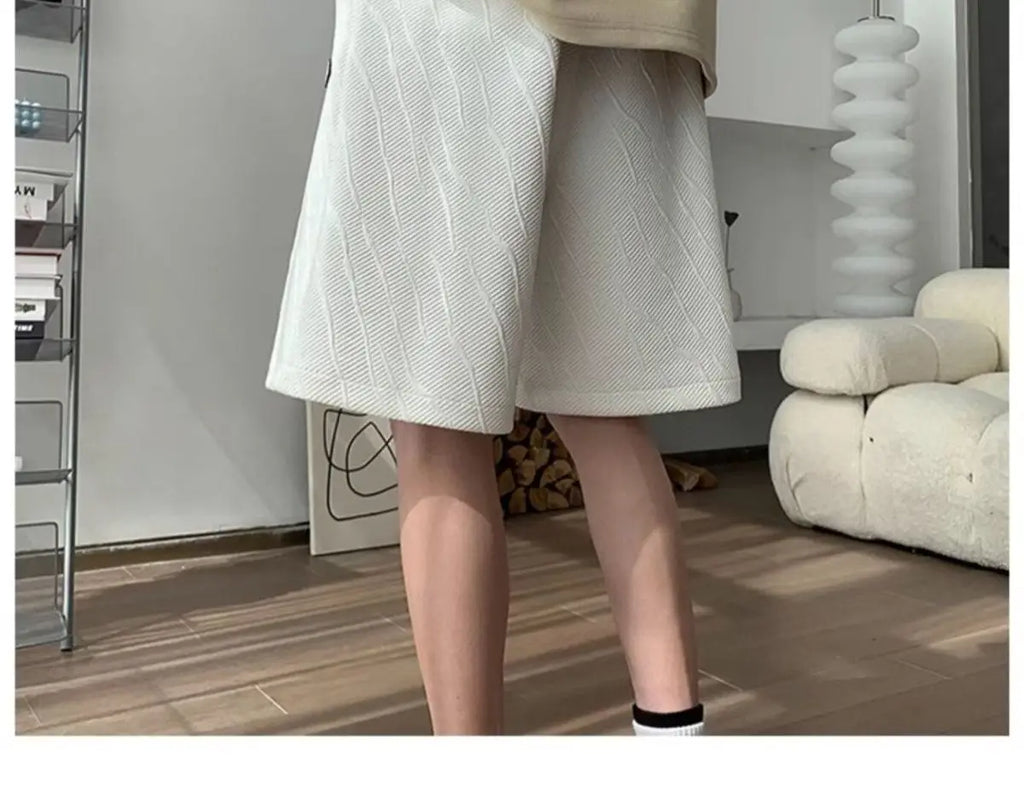 Men's Wide Leg Pants Summer Stripes Loose Casual Trendy Mid-length Pants Comfortable Elastic Waist Fashion Letter Sports Shorts