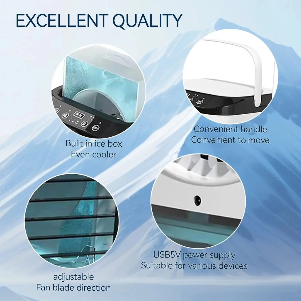 Portable Air Conditioner 3-speed Small Ac Unit Mini Air Cooler 900ml Water Tank Electric Fan With Humidifier For Bedroom JJ2818
