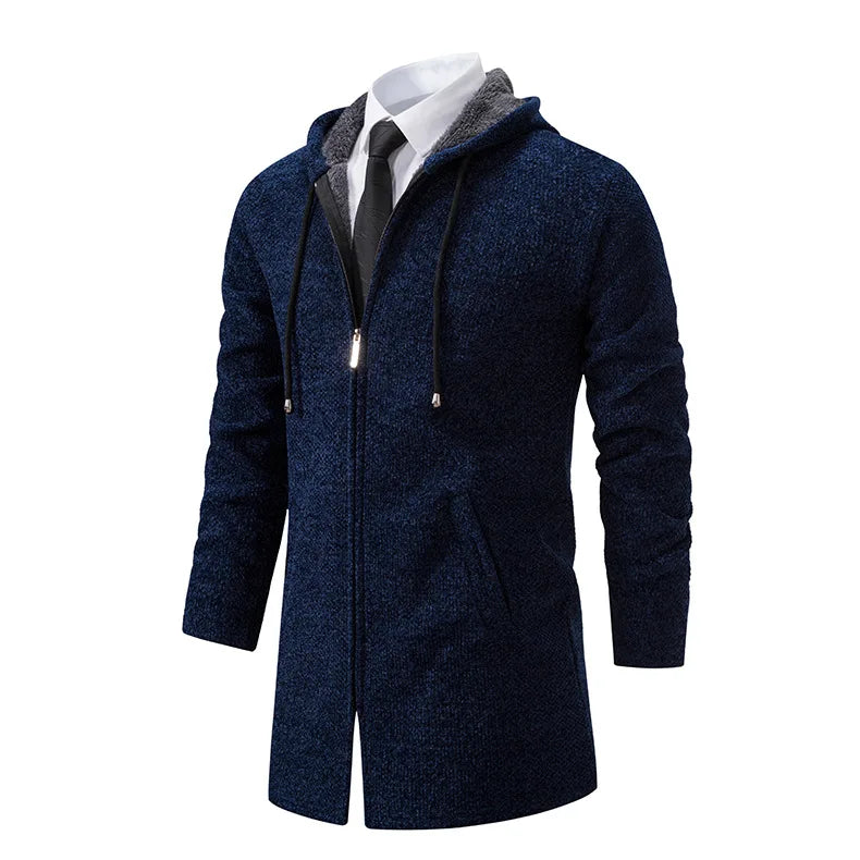 Men's Knitted Cardigan Casual Hooded Coat Slim Fit Autumn and Winter New Sweater Coat Men's Sweater