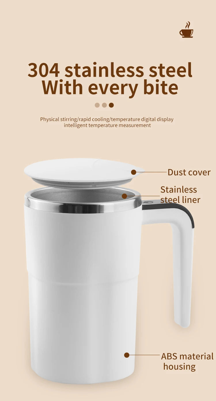 380ML Mini Electric Coffee Self Mixing Mug IP67 Waterproof Food Safe Coffee Mug USB Rechargeable Automatic Magnetic Cup For Tea