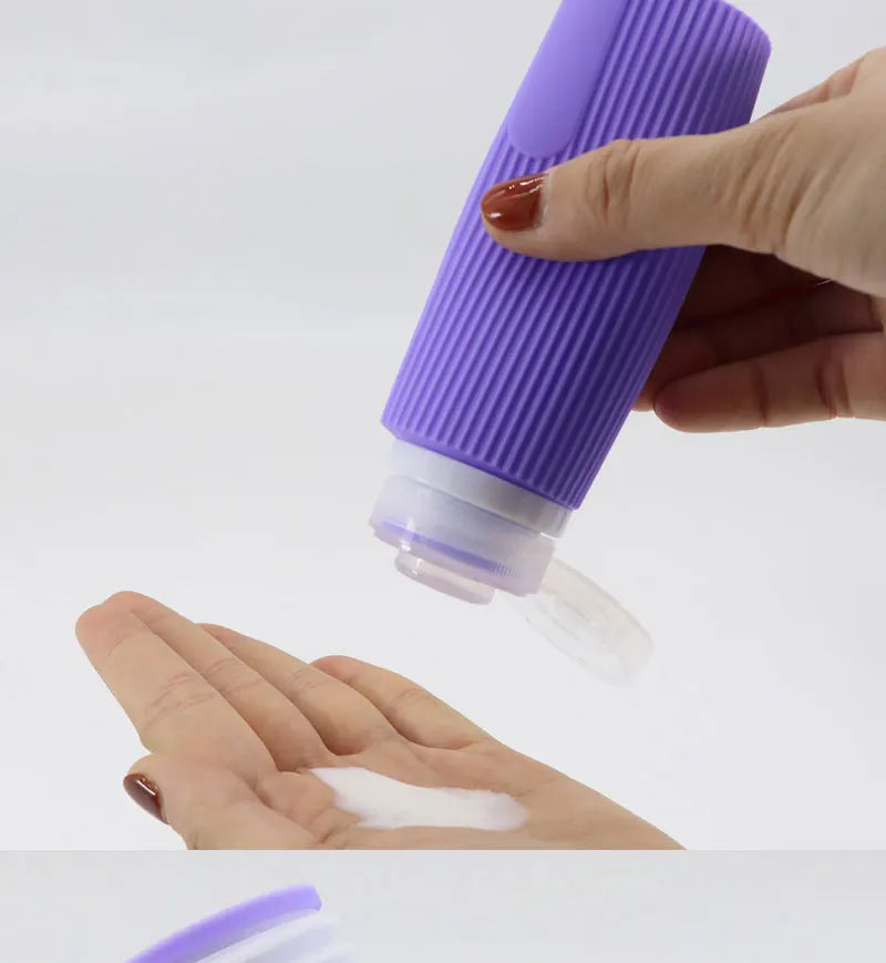 4pcs 100ML Silicone Travel Bottles Accessories Portable BPA Proof Squeezable Size Free Sets Leak Proof Travel Size Split Bottle