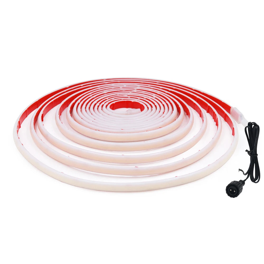 Solar Neon Light Strip 24V COB Waterproof IP68 Flexible LED Tape Red Green Blue Warm White 320LED/m High Density Linear Lighting