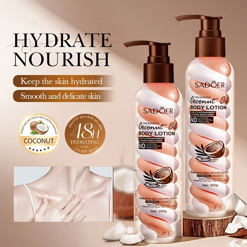 1 Bottle of 200ml Coconut Marshmallow Body Lotion, Suitable for All Light Beige Skin Tones, Deep Moisturizing Formula, Non-Greasy Moisturizer, Ideal as a Holiday Gift, Suitable for Both Men and Women, Daily Skincare Routine,