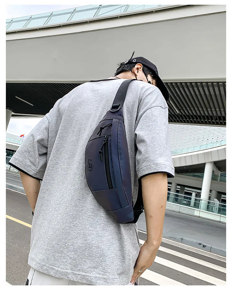 Techwear Style Colorful Reflective Fanny Pack Punk Hip Hop Crossbody Bag Men Women Outdoor Casual Motorcycle Sport Waist Bag